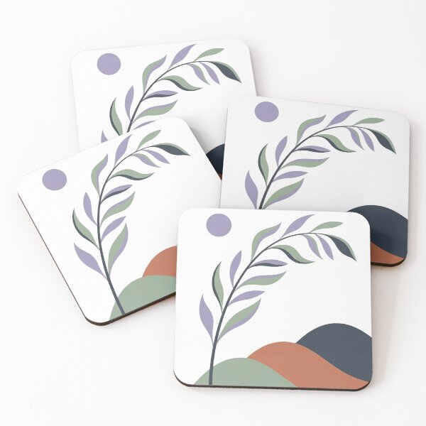 Item preview, Abstract Hillside Leaves – Minimalist Botanical Landscape Art designed and sold by meghnad.