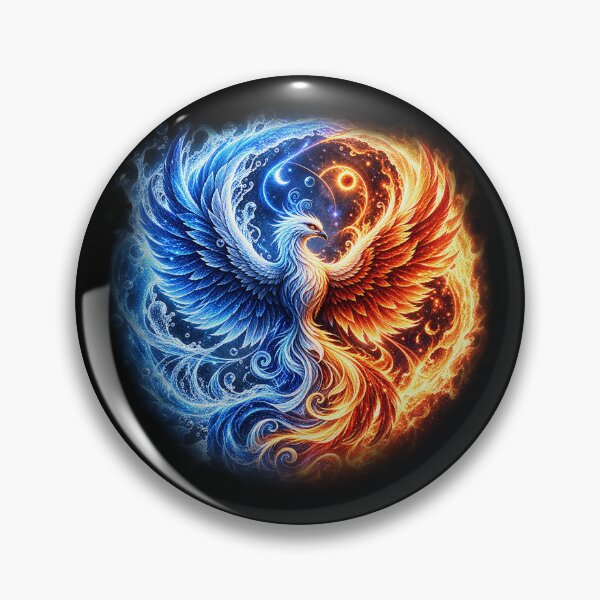 Item preview, Dual Element Phoenix – Fire and Water designed and sold by TroviTutto.