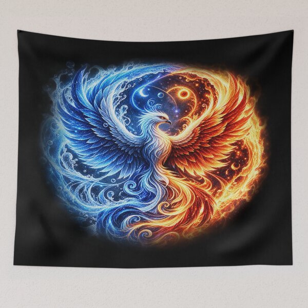 Item preview, Dual Element Phoenix – Fire and Water designed and sold by TroviTutto.