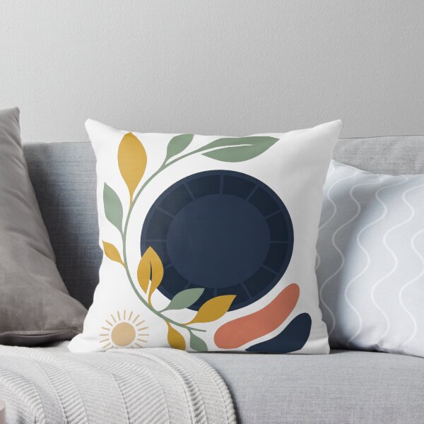 Item preview, Modern Botanical Clock – Abstract Minimalist Geometric Nature Art designed and sold by meghnad.