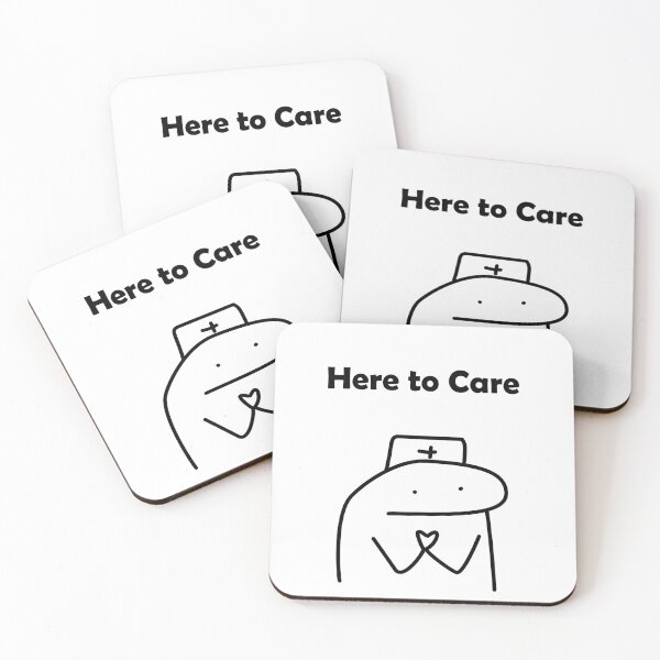 Item preview, Here To Care Funny Nurse Flork Meme designed and sold by darkskinbender.