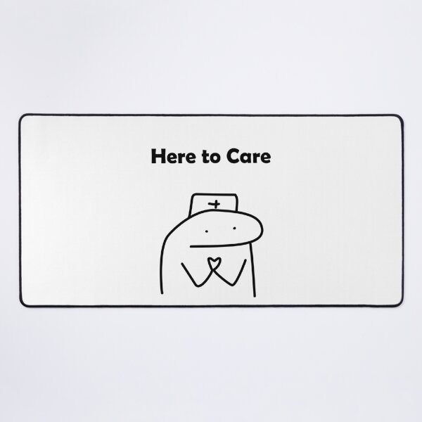 Item preview, Here To Care Funny Nurse Flork Meme designed and sold by darkskinbender.
