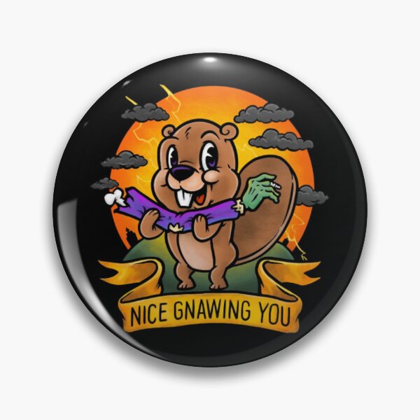Item preview, Funny Cartoon Beaver Nice Gnawing You Zombie Parody designed and sold by EmmaPicot.