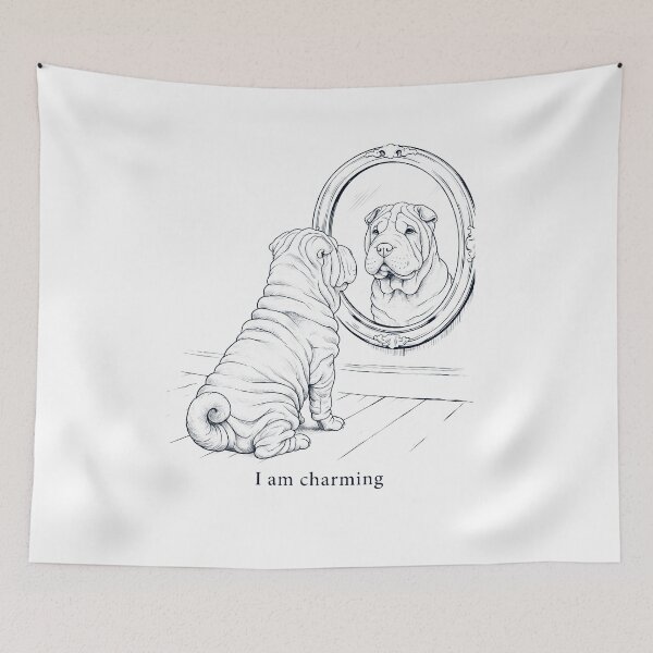 Item preview, Chinese Shar Pei I Am Charming Mirror Meme Dog Lover designed and sold by dian-rody-crest.
