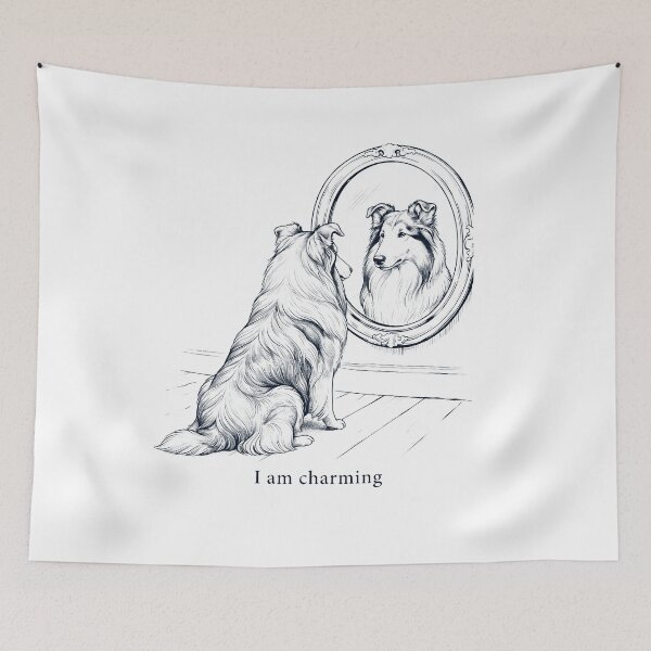 Item preview, Collie I Am Charming Mirror Meme Dog Lover designed and sold by dian-rody-crest.
