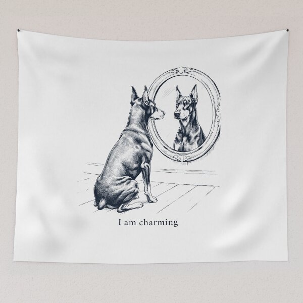 Item preview, Doberman Pinscher I Am Charming Mirror Meme Dog Lover designed and sold by dian-rody-crest.