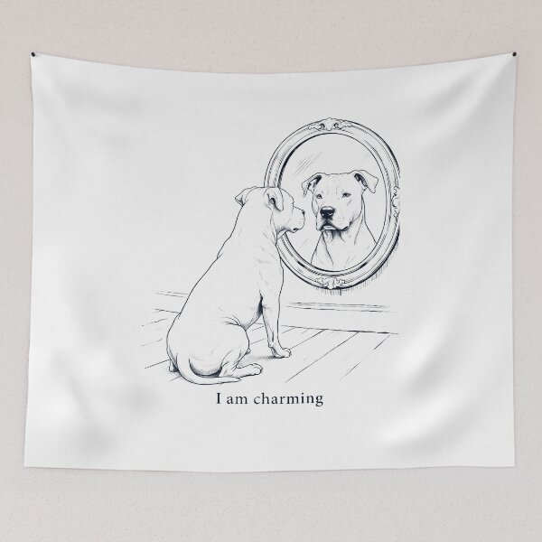 Item preview, Dogo Argentino Soy encantador Espejo Meme Amante de los perros designed and sold by dian-rody-crest.