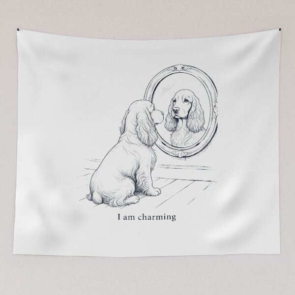 Item preview, English Cocker Spaniel I Am Charming Mirror Meme Dog Lover designed and sold by dian-rody-crest.