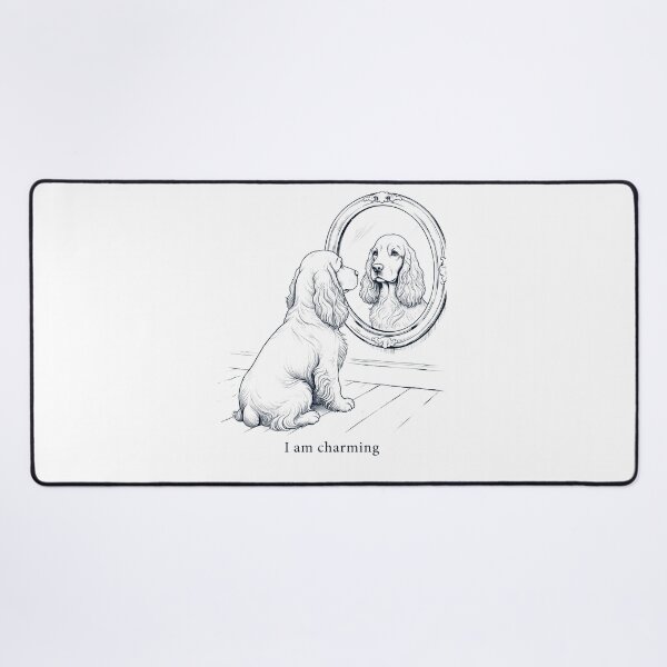 Item preview, English Cocker Spaniel I Am Charming Mirror Meme Dog Lover designed and sold by dian-rody-crest.