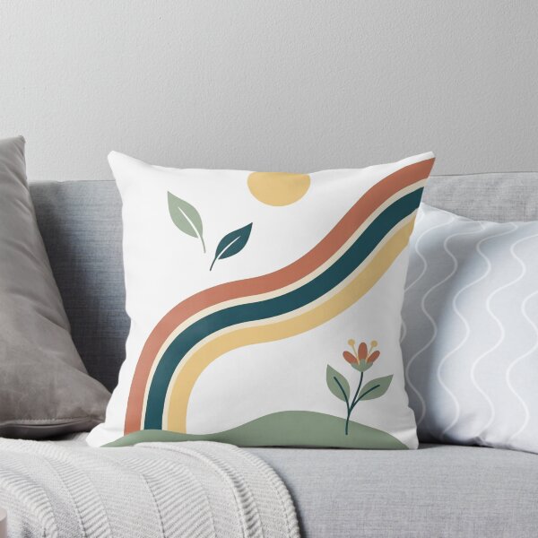 Item preview, Retro Rainbow Garden – Minimalist Abstract Botanical Art designed and sold by meghnad.