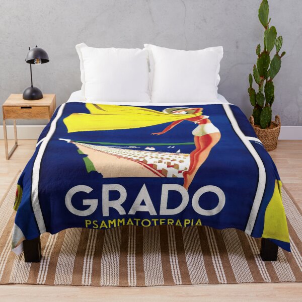 Item preview, Vintage Grado Travel Poster | 1940s Italian Seaside Art | Mid-Century Modernist Style | Art Deco Beach & Ocean Scene designed and sold by artofuniverse.