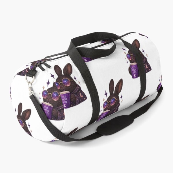 Item preview, Black Witchy Bunny with Galaxy Glasses Drinking Iced Magic Latte designed and sold by CosmicCutouts.