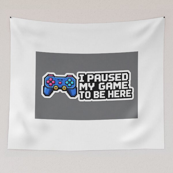 Item preview, I Paused My Game To Be Here - Retro Pixel Art Gaming Sticker designed and sold by AviWear.