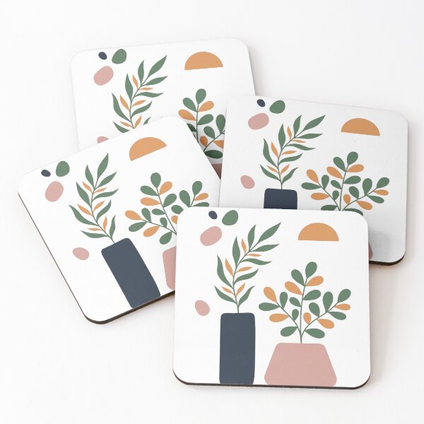 Item preview, Abstract Potted Leaves – Minimalist Modern Botanical Art designed and sold by meghnad.