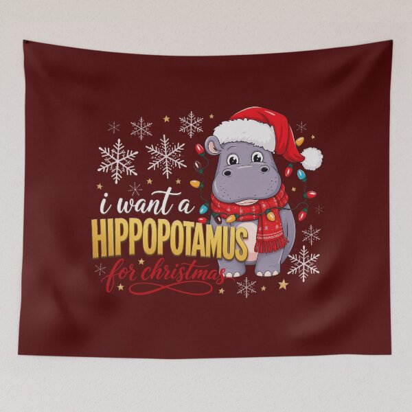 Item preview, Hippopotamus For Christmas designed and sold by stephensgeo.