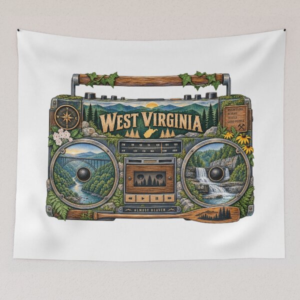 Item preview, West Virginia Gen X Boom Box designed and sold by Whimspired By Paxx.