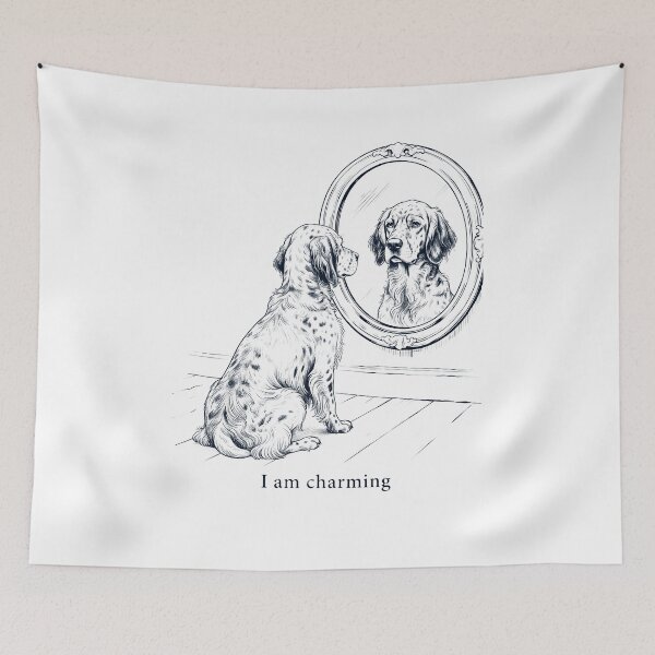 Item preview, English Setter I Am Charming Mirror Meme Dog Lover designed and sold by dian-rody-crest.