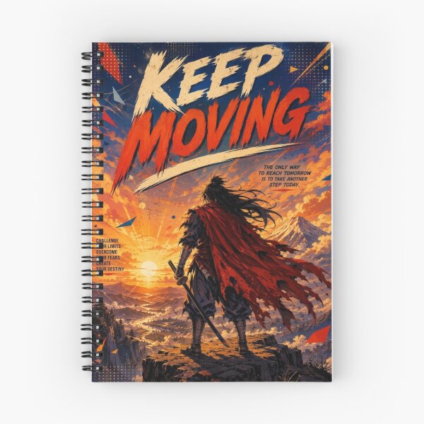 Item preview, Keep Moving Samurai Anime Gym Motivation Quote designed and sold by JonelleTshirts.