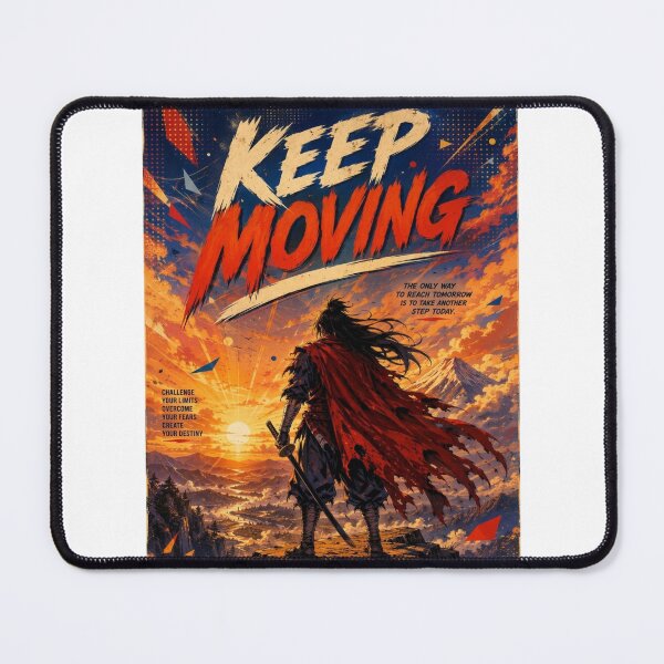 Item preview, Keep Moving Samurai Anime Gym Motivation Quote designed and sold by JonelleTshirts.
