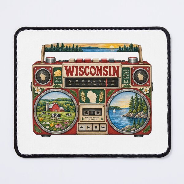 Item preview, Wisconsin Gen X Boom Box designed and sold by Whimspired By Paxx.