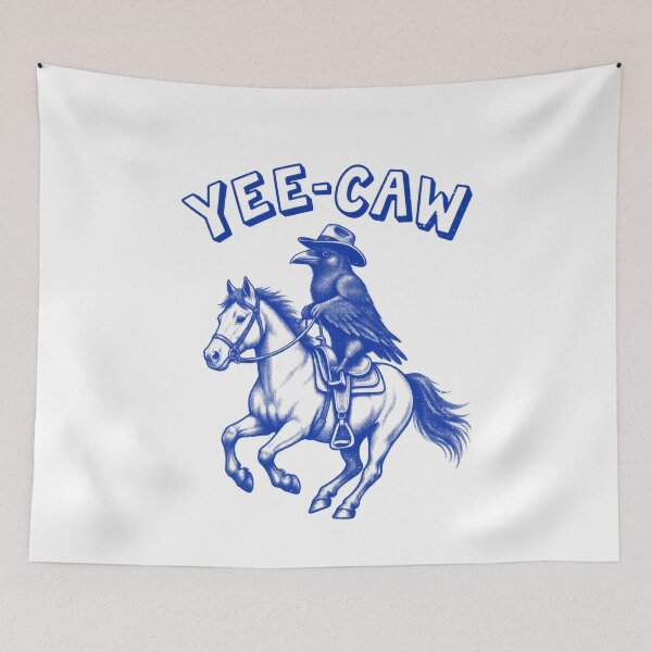 Item preview, Funny Yee-Caw Crow Cowboy Raven Horseback Riding Humor Art designed and sold by elderberry.