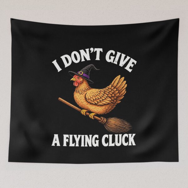Item preview, Funny I Don't Give a Flying Cluck Witch Chicken Naughty Pun Art designed and sold by elderberry.