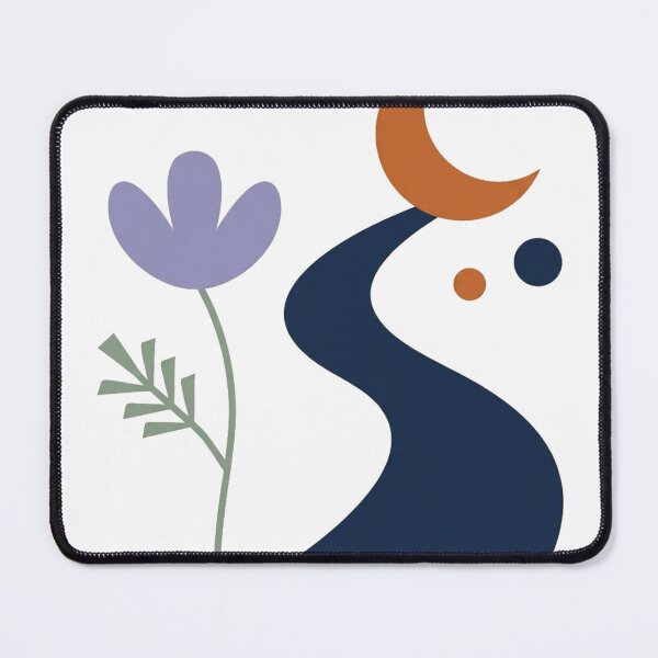 Item preview, Abstract Moon Flower Path – Minimalist Botanical Celestial Art designed and sold by meghnad.