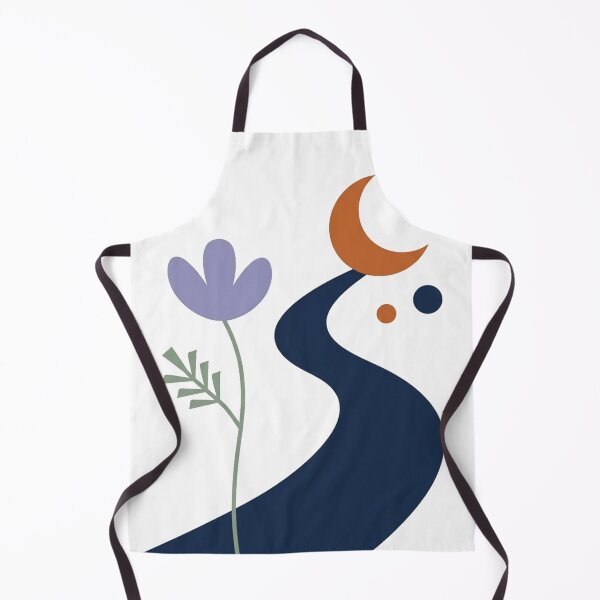 Item preview, Abstract Moon Flower Path – Minimalist Botanical Celestial Art designed and sold by meghnad.
