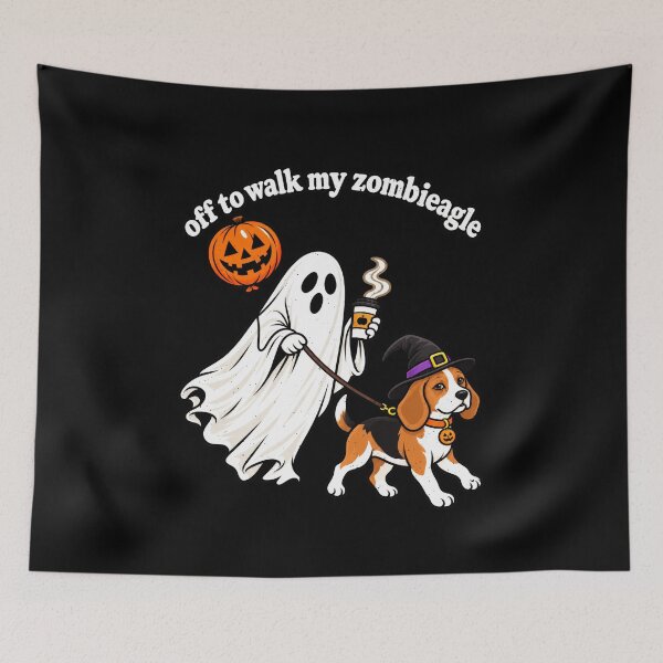 Item preview, Off To Walk My Zombieagle Ghost And Witch Beagle designed and sold by elderberry.