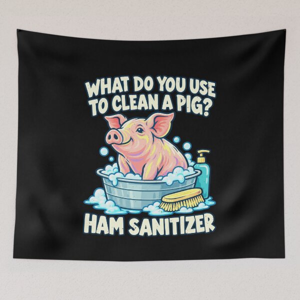 Item preview, Pig Cleaning Joke With Ham Sanitizer designed and sold by elderberry.