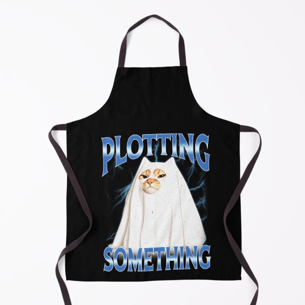 Item preview, Funny Plotting Something Cat Ghost Halloween Humor Art designed and sold by elderberry.
