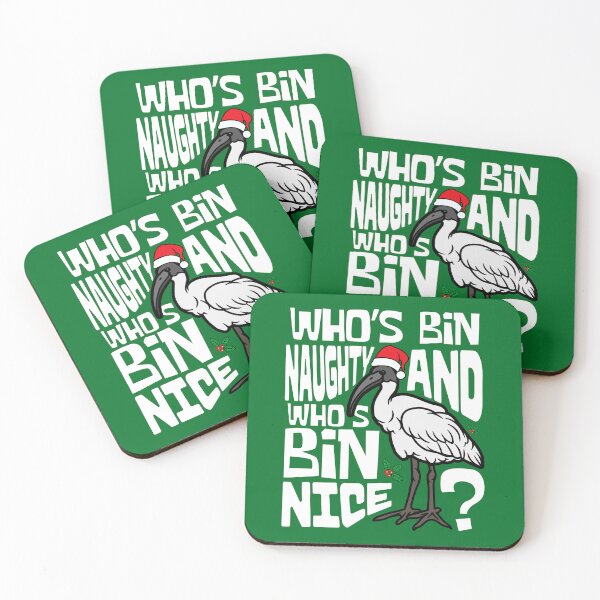 Item preview, Australian White Bin Chicken Christmas Ibis Bird Santa Funny Who's Bin Naughty And Who's Bin Nice Xmas Animal designed and sold by LittleZea.