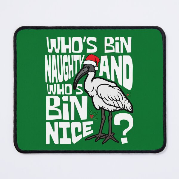 Item preview, Australian White Bin Chicken Christmas Ibis Bird Santa Funny Who's Bin Naughty And Who's Bin Nice Xmas Animal designed and sold by LittleZea.