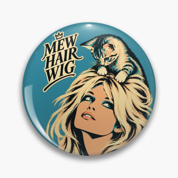 Item preview, MEW HAIRWIG Vintage Retro Pop Art Kitten Sticker 60s Icon Style Blonde Glam Girl Cute Cat Gift designed and sold by SammyMorry.