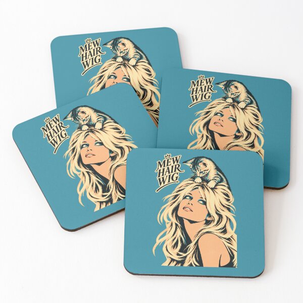 Item preview, MEW HAIRWIG Vintage Retro Pop Art Kitten Sticker 60s Icon Style Blonde Glam Girl Cute Cat Gift designed and sold by SammyMorry.