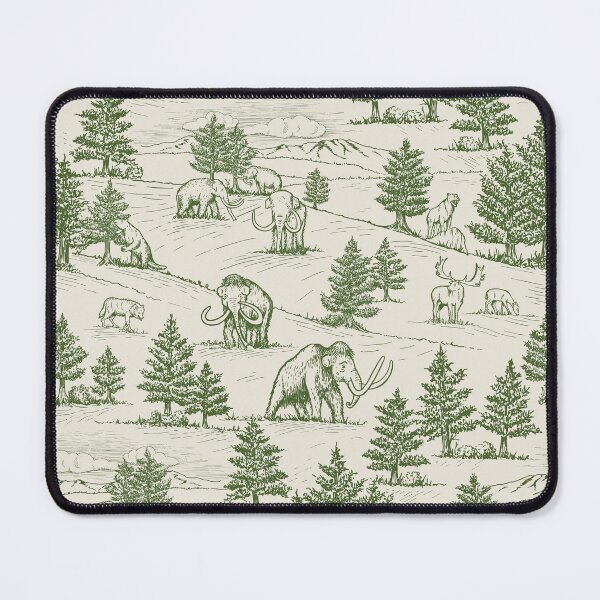 Item preview, Extinct Ice Age Animals Toile de Jouy in Green designed and sold by somecallmebeth.