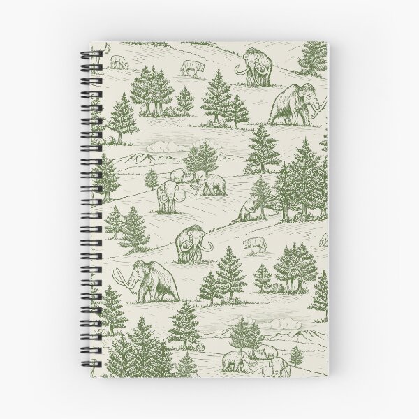 Item preview, Extinct Ice Age Animals Toile de Jouy in Green designed and sold by somecallmebeth.