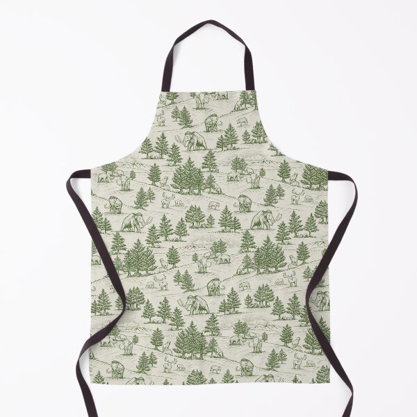 Item preview, Extinct Ice Age Animals Toile de Jouy in Green designed and sold by somecallmebeth.
