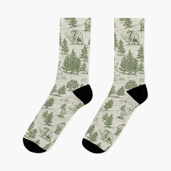 Item preview, Extinct Ice Age Animals Toile de Jouy in Green designed and sold by somecallmebeth.