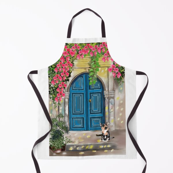Item preview, ‘Milo’s Door - The Calico Guardian of Symi’ designed and sold by Cobalt & Stone Art.
