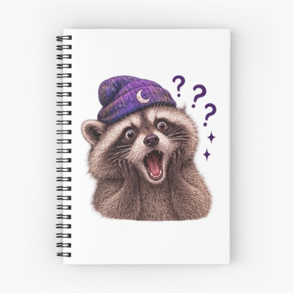 Item preview, Mapache confundido con gorro lunar designed and sold by CosmicCutouts.