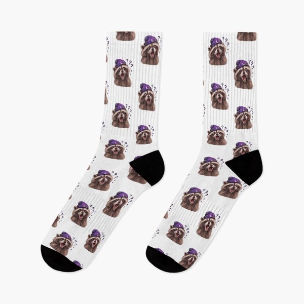 Item preview, Confused Raccoon with Moon Beanie designed and sold by CosmicCutouts.