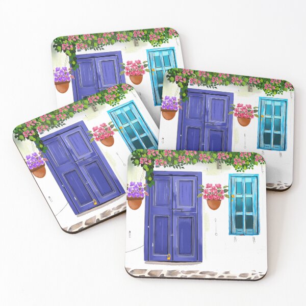 Item preview, Island of Ikaria. Cobalt Blue Double Door designed and sold by Cobalt & Stone Art.