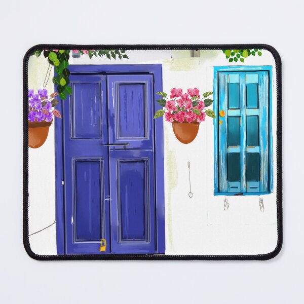 Item preview, Island of Ikaria. Cobalt Blue Double Door designed and sold by Cobalt & Stone Art.