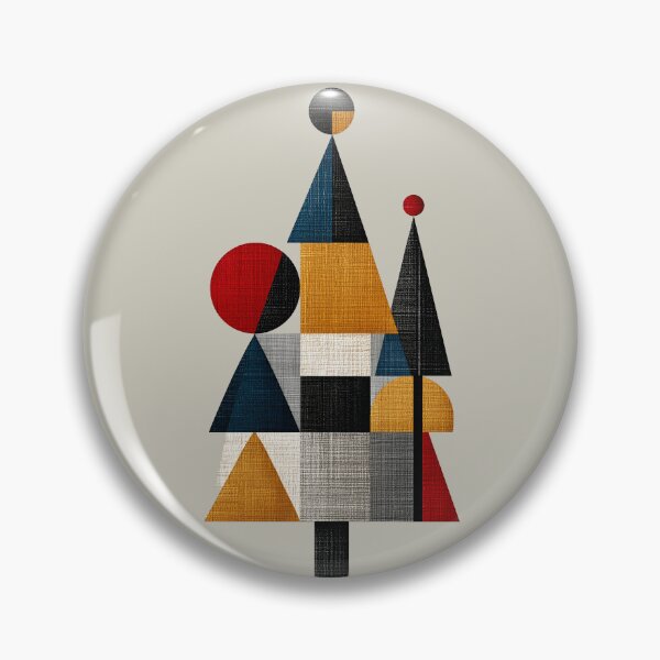 Item preview, Mid Century Modern Geometric Christmas Tree Art designed and sold by colorful-white.