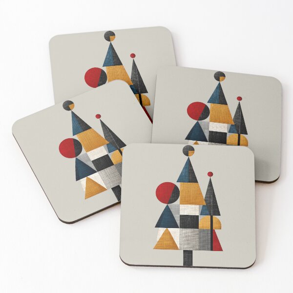 Item preview, Mid Century Modern Geometric Christmas Tree Art designed and sold by colorful-white.