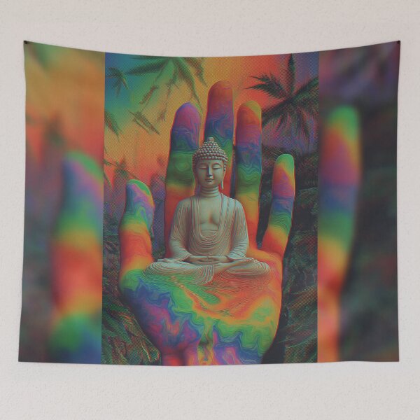 Item preview, Buddha In The Rainbow Palm designed and sold by MongLongStudio.