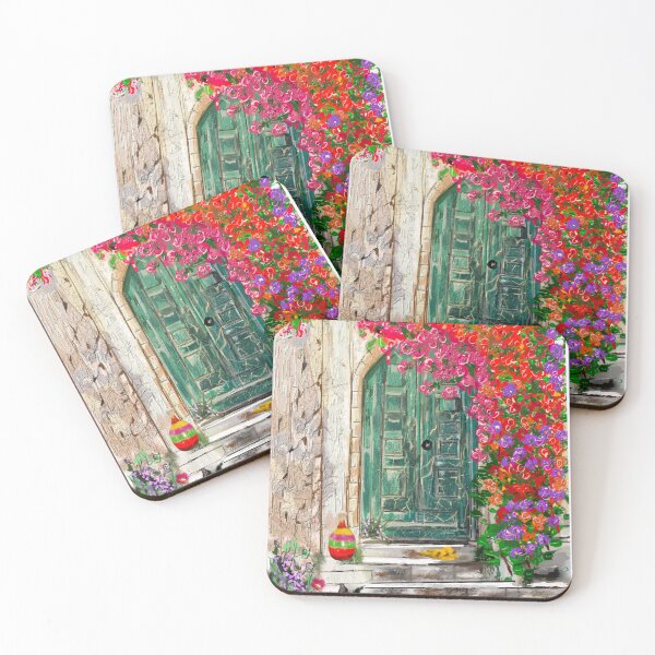 Item preview, The Emerald Door - Amorgos, Greece - Original Painting by Steven Bulloch designed and sold by Cobalt & Stone Art.