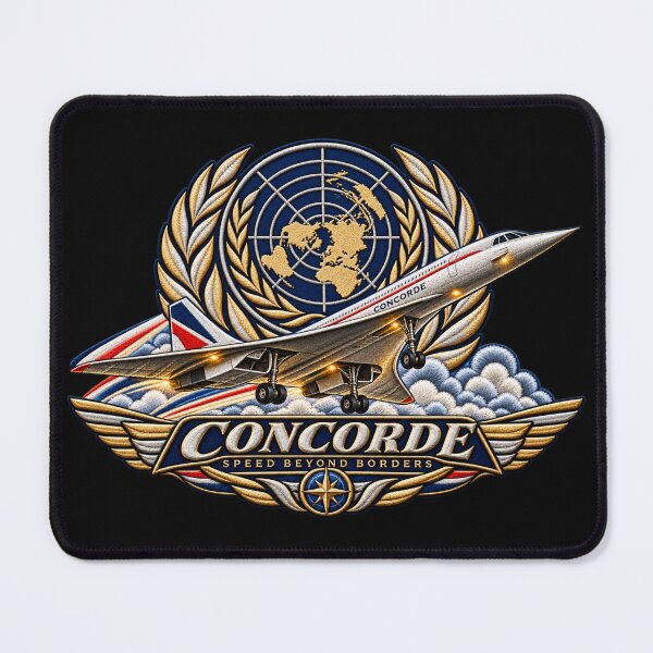 Item preview, Concorde Supersonic Jet Embroidered Aviation Crest with United Nations World Map designed and sold by Emoji Emblems.