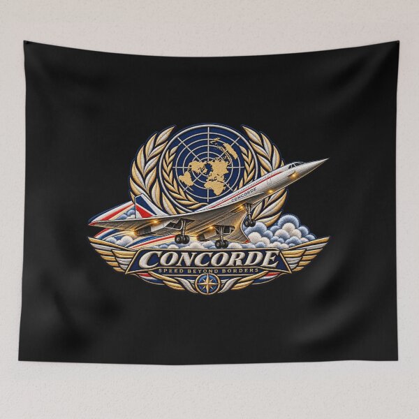Item preview, Concorde Supersonic Jet Embroidered Aviation Crest with United Nations World Map designed and sold by Emoji Emblems.